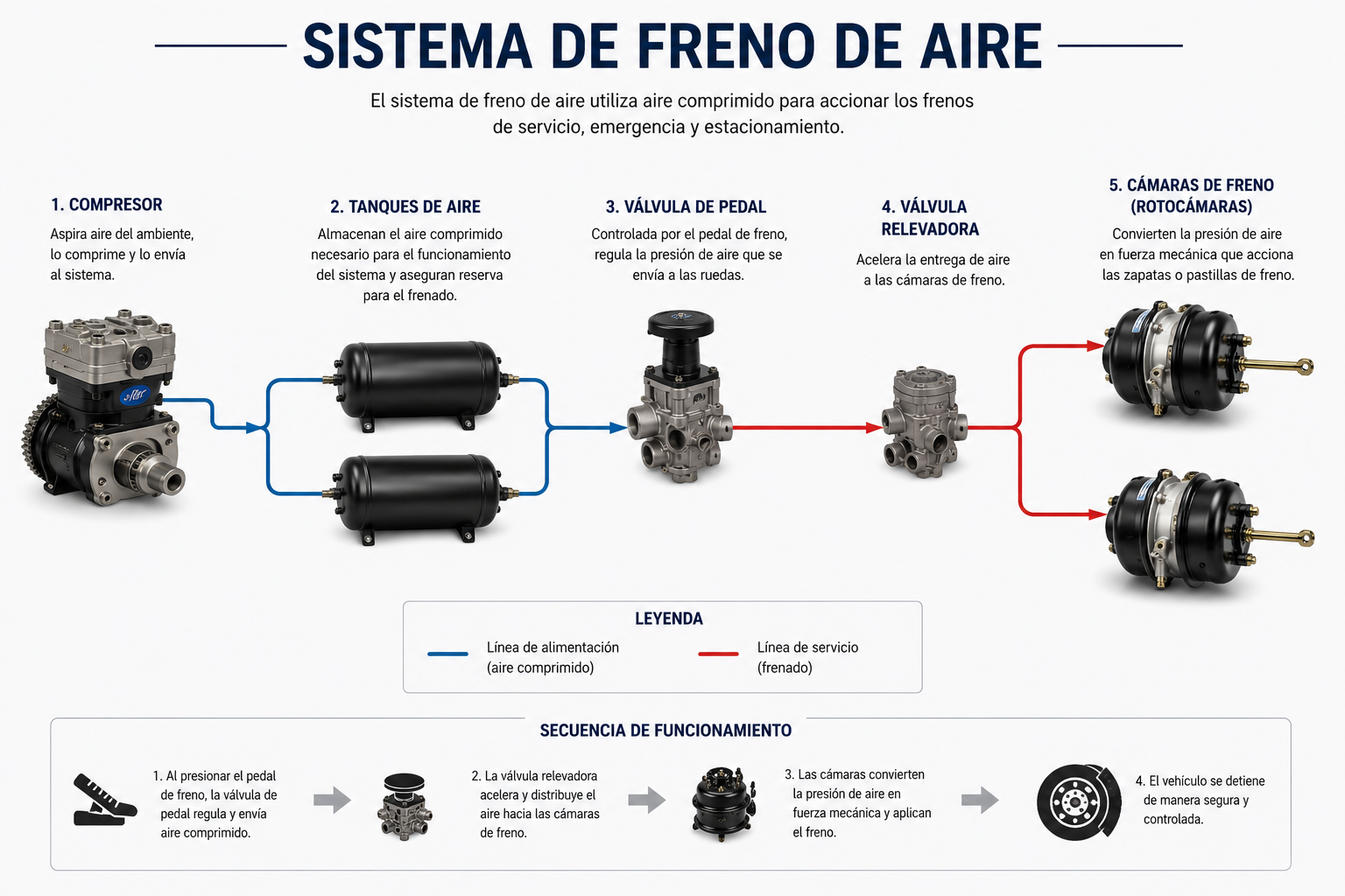 Diagrama del sistema de freno de aire